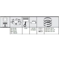 PISTON AND RINGS FOR MERCEDES TRUCKS AND BUSSES OM366 OM364