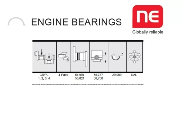 CONNECTING ROD BEARING SET PEUGEOT XD3P FOR CATERPILLAR FORKLIFT