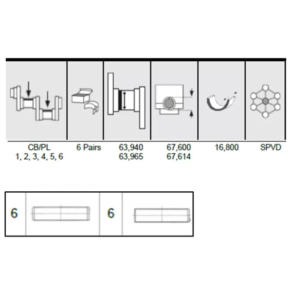 CONROD BEARING FOR SPRINTER V6 3.0L DIESEL OM642 2500 3500 (6 PAIRS) (2007-2017)