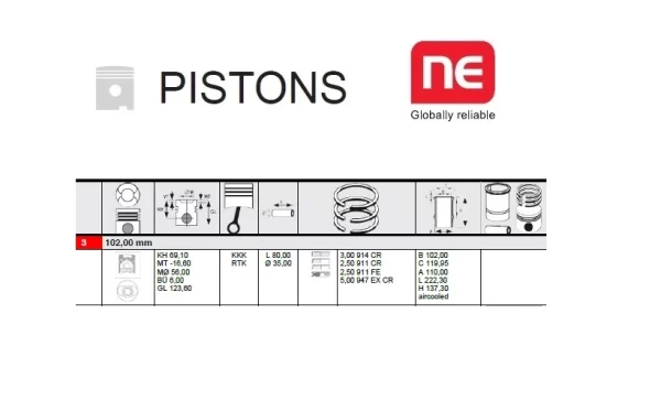 PISTON ASSEMBLY DEUTZ F3L913, F6L913 ENGINES