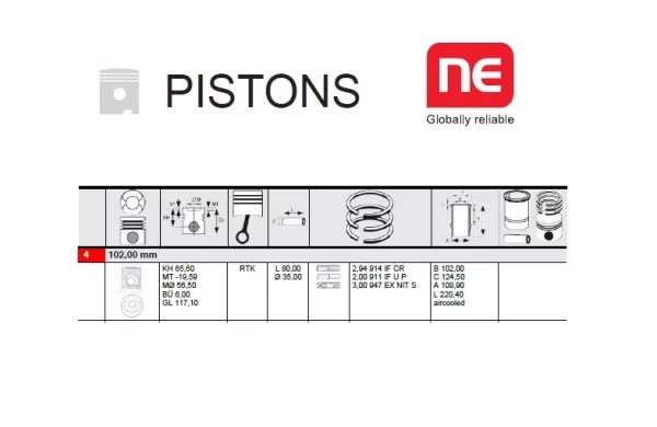 PISTON DEUTZ F3L914, F4L914, F5L914, F6L914 ENGINES