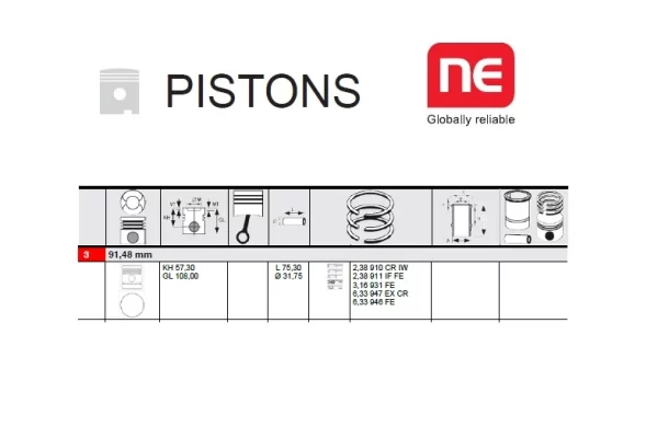 PISTON PERKINS 4.203, 3.152, 6.305 ENGINE