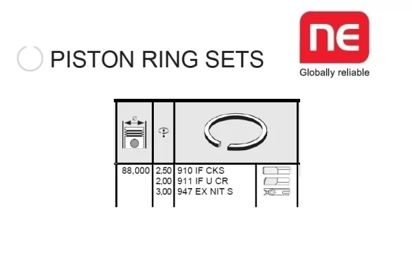 PISTON RING SET FOR SPRINTER 2.7 DIESEL OM612 OM647 2500 3500 (2002-2006)