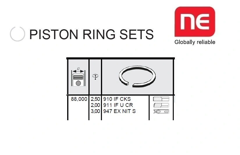 PISTON RINGS FOR SPRINTER 2.7 DIESEL OM612 OM647 2500 3500