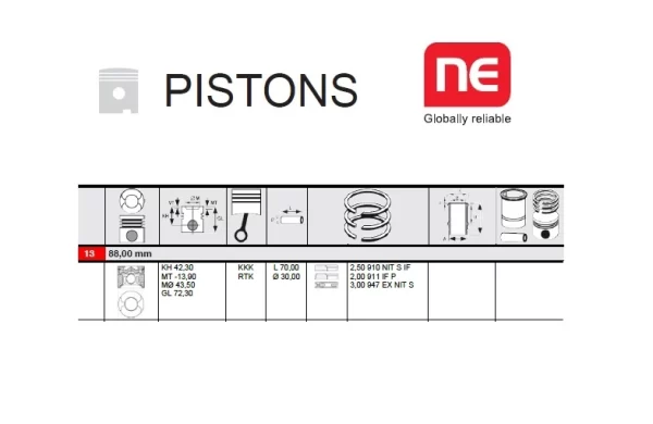 PISTON SET SPRINTER 2.7 DIESEL OM612 2500 3500 (2002-2003)